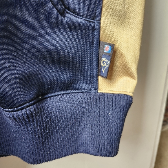 NFL St Louis Rams Reebok Sport Jacket with pockets Large Navy Gold L - Picture 3 of 7